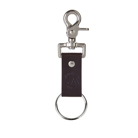 dark brown leather travel keyring without engraved travel tokens for a travel gift