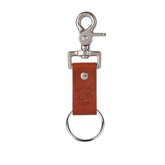 tan leather travel keyring without engraved travel tokens for a travel gift