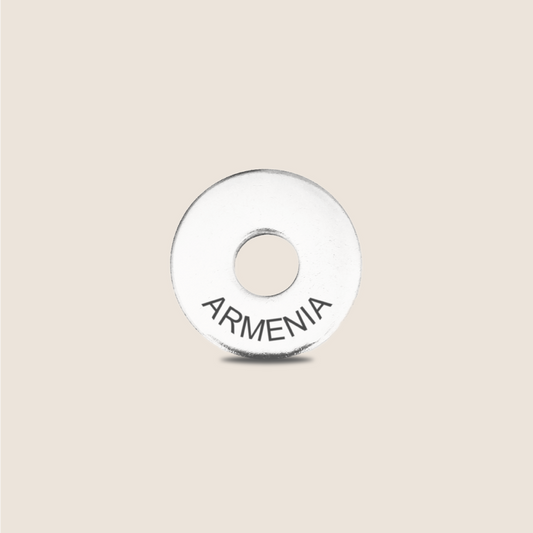 Engraved Armenia Country Token to remember your holiday, adding it to your travel keychain to make the perfect keepsake.