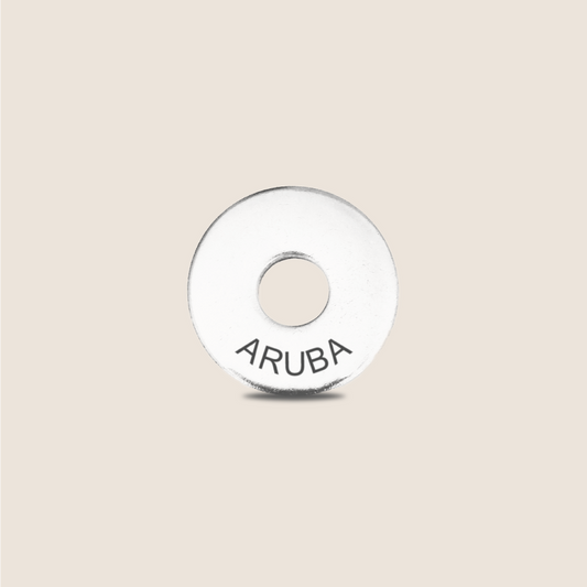 Engraved Aruba Country Token to remember your holiday, adding it to your travel keychain to make the perfect keepsake.
