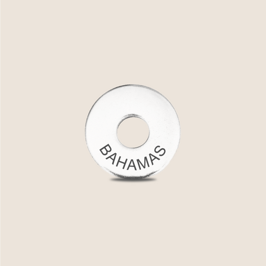 Engraved Bahamas Country Token to remember your holiday, adding it to your travel keychain to make the perfect keepsake.