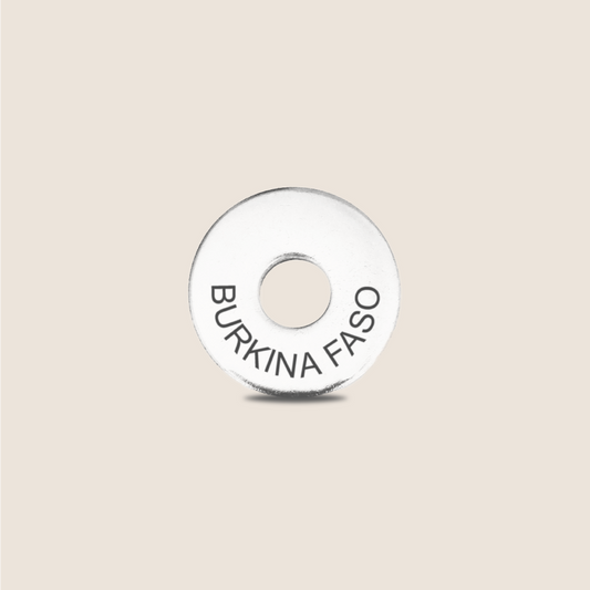 Engraved Burkina Faso Country Token to remember your holiday, adding it to your travel keychain to make the perfect keepsake.