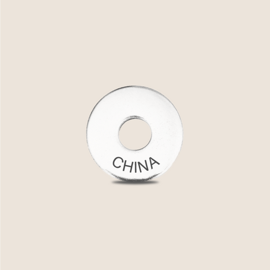 Engraved China Country Token to remember your holiday, adding it to your travel keychain to make the perfect keepsake.