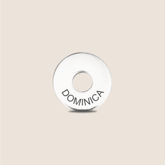 Engraved Dominica Country Token to remember your holiday, adding it to your travel keychain to make the perfect keepsake.