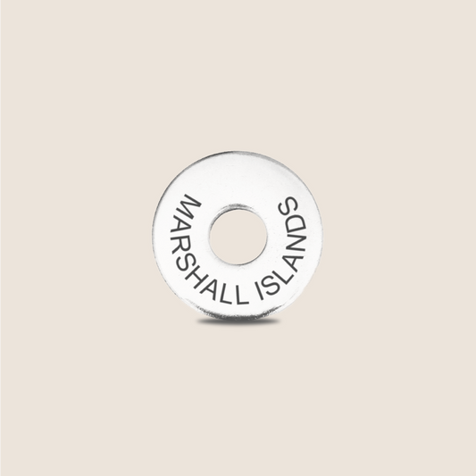 Engraved Marshall Islands Country Token to remember your holiday, adding it to your travel keychain to make the perfect keepsake.