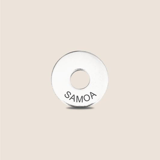 Engraved Samoa Country Token to remember your holiday, adding it to your travel keychain to make the perfect keepsake.