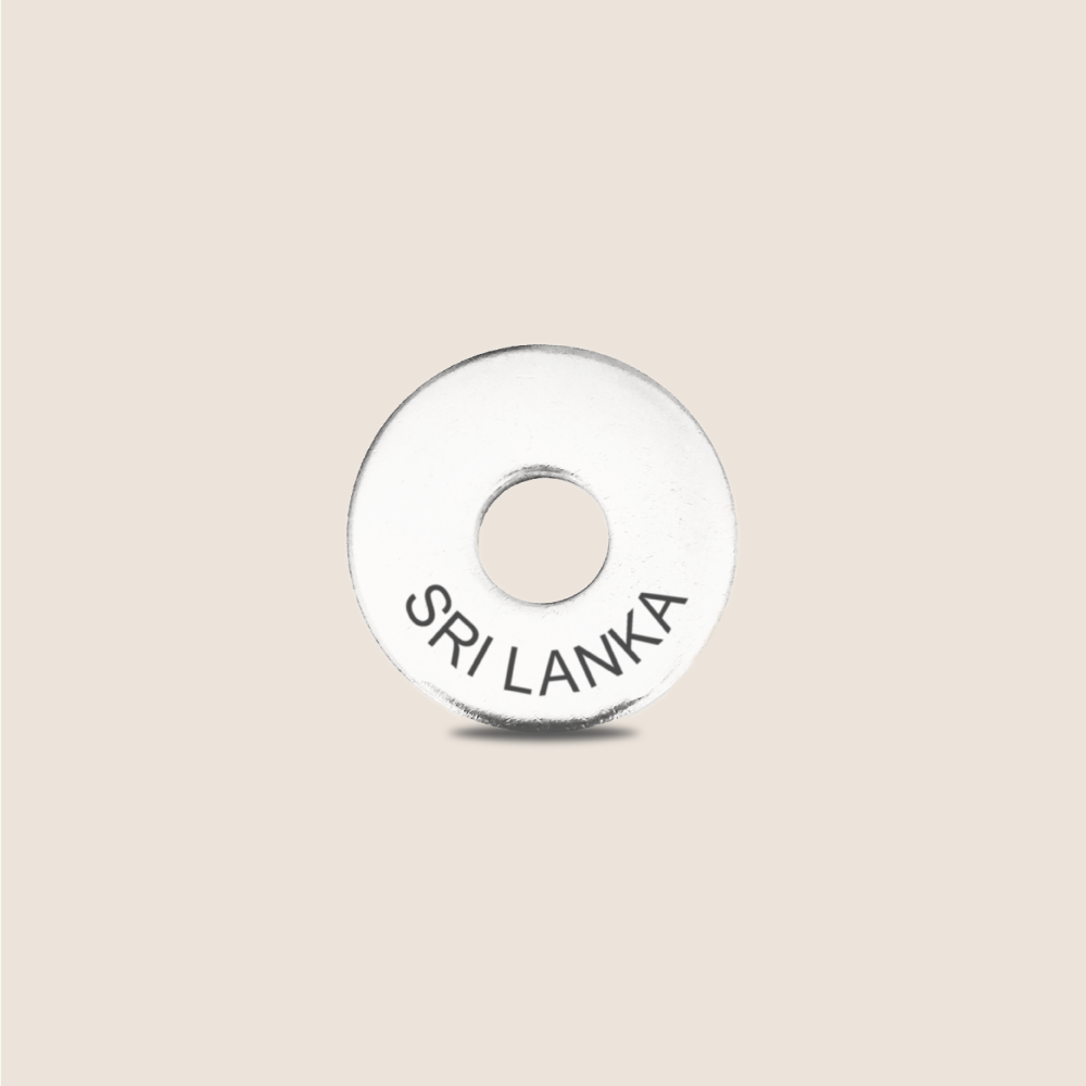 Engraved Sri Lanka Country Token to remember your holiday, adding it to your travel keychain to make the perfect keepsake.