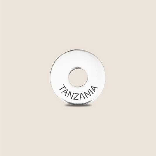 Engraved Tanzania Country Token to remember your holiday, adding it to your travel keychain to make the perfect keepsake.