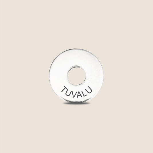Engraved Tuvalu Country Token to remember your holiday, adding it to your travel keychain to make the perfect keepsake.