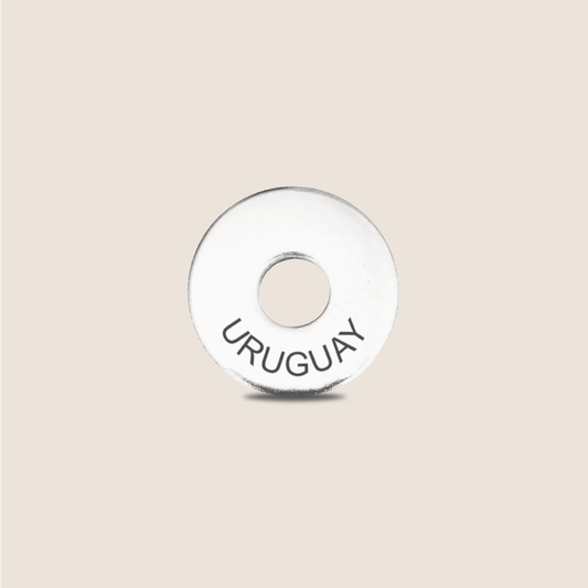 Engraved Uruguay Country Token to remember your holiday, adding it to your travel keychain to make the perfect keepsake.