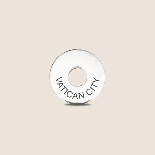 Engraved Vatican City Country Token to remember your holiday, adding it to your travel keychain to make the perfect keepsake.