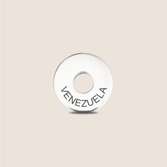 Engraved Venezuela Country Token to remember your holiday, adding it to your travel keychain to make the perfect keepsake.
