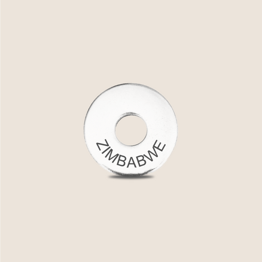 Engraved Zimbabwe Country Token to remember your holiday, adding it to your travel keychain to make the perfect keepsake.