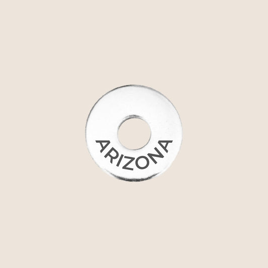 Engraved Arizona US State Token in stainless steel to add to your travel keepsake collection for your USA adventures.