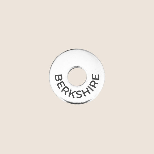 Engraved stainless steel token for each UK County visited, this token is engraved with Berkshire.
