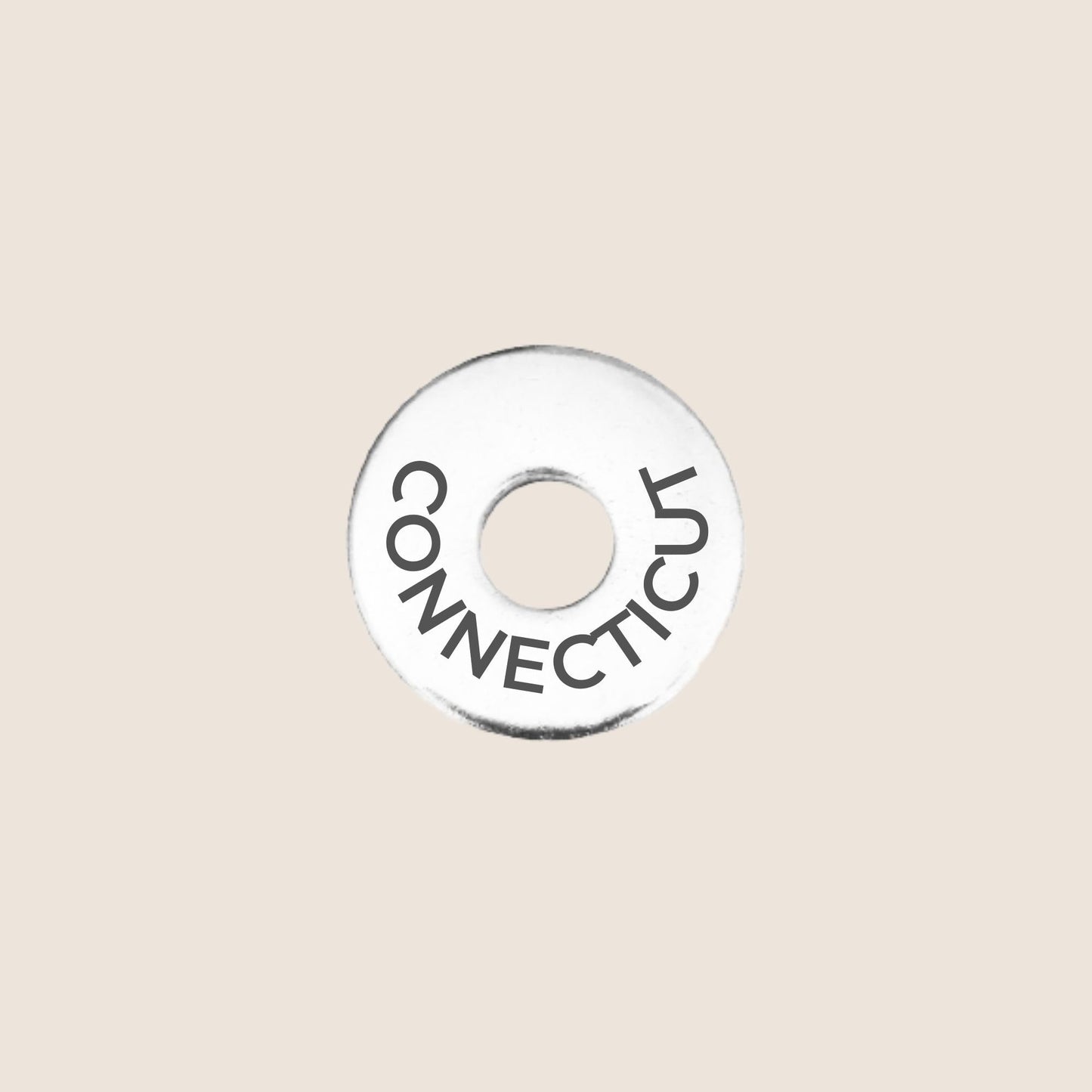 Engraved Connecticut US State Token in stainless steel to add to your travel keepsake collection for your USA adventures.