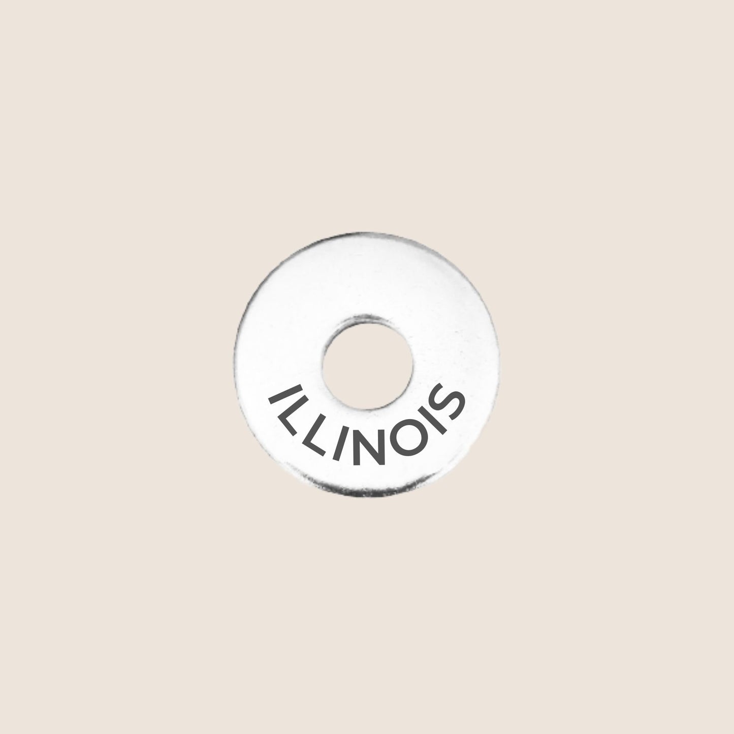 Engraved Illinois US State Token in stainless steel to add to your travel keepsake collection for your USA adventures.
