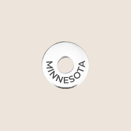 Engraved Minnesota US State Token in stainless steel to add to your travel keepsake collection for your USA adventures.