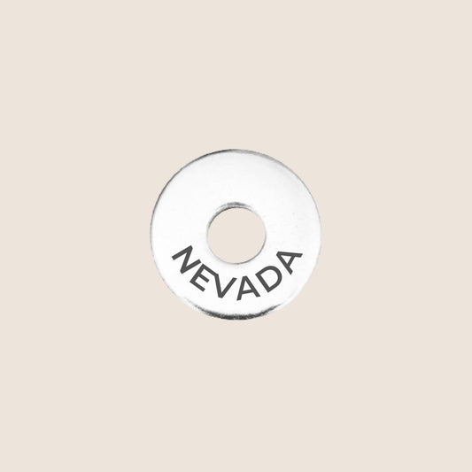 Engraved Nevada US State Token in stainless steel to add to your travel keepsake collection for your USA adventures.