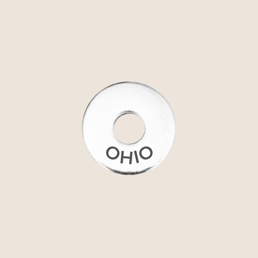 Engraved Ohio US State Token in stainless steel to add to your travel keepsake collection for your USA adventures.