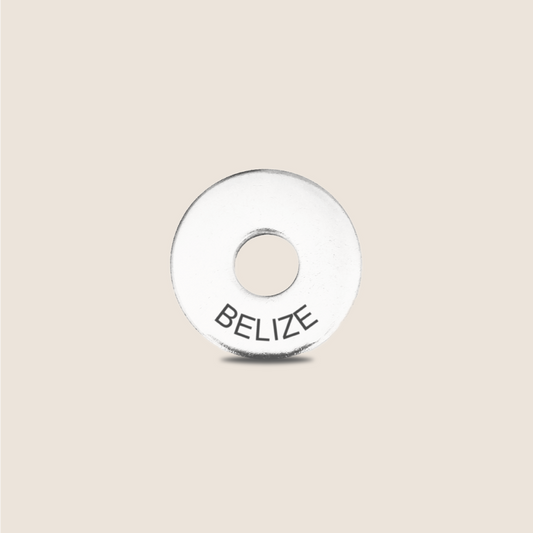 Engraved Belize Country Token to remember your holiday, adding it to your travel keychain to make the perfect keepsake.
