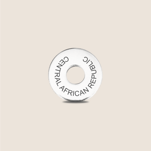 Engraved Central African Republic Country Token to remember your holiday, adding it to your travel keychain to make the perfect keepsake.