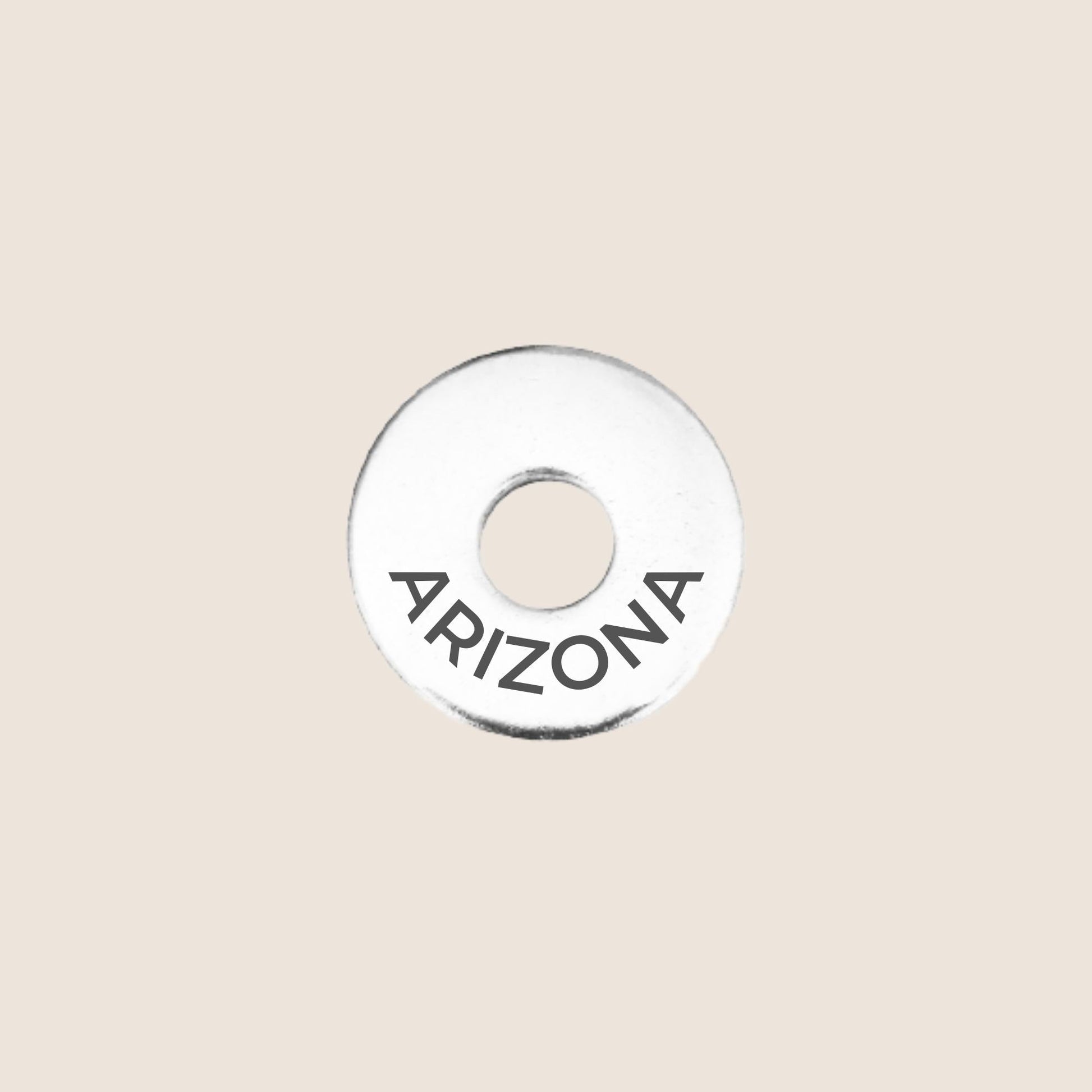 Engraved Arizona US State Token in stainless steel to add to your travel keepsake collection for your USA adventures.