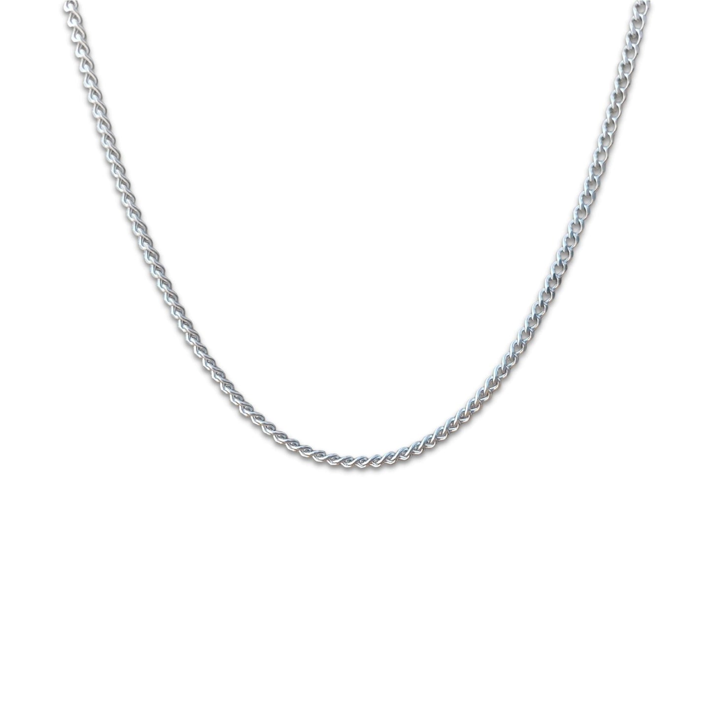 empty stainless steel silver coloured travel necklace for holding travel tokens